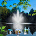 Scott Aerator Triad Pond Fountain - Showing the Three Nozzle Sprays Included, Cambridge, Gusher, and Skyward On Water Display