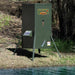 Texas Hunter Fish Feeder - 175 lbs unit with adjustable legs close up view