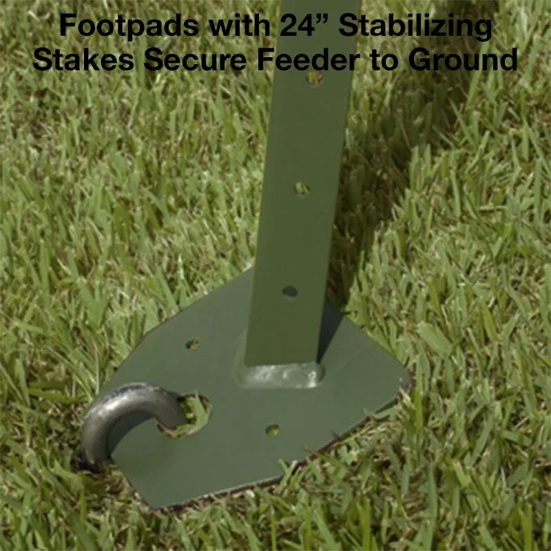 Texas Hunter Fish Feeder - Footpads to secure the feeder to the ground
