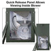 Texas Hunter Fish Feeder - Quick release panel viewing inside the blower