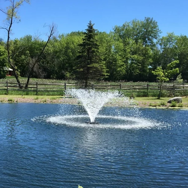 Vanguard Typhoon 3/4 HP Floating Display Aerator On Water Display w/ Trees at the Background