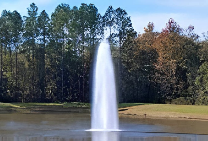 Vertex GeyserJet Floating Fountain Series On Water Close View
