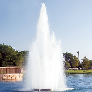 Vertex MultiGeyser Floating Fountain Series on Water Closee-up View