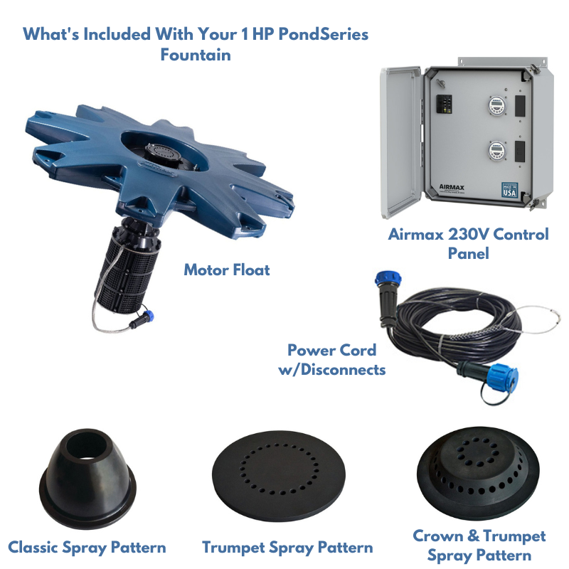 What's Included With 1 HP - PondSeries Fountain