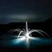 Arum Nozzle for Aqua Control Evolution Series 1/2 HP Fountain - At Night With Led Light