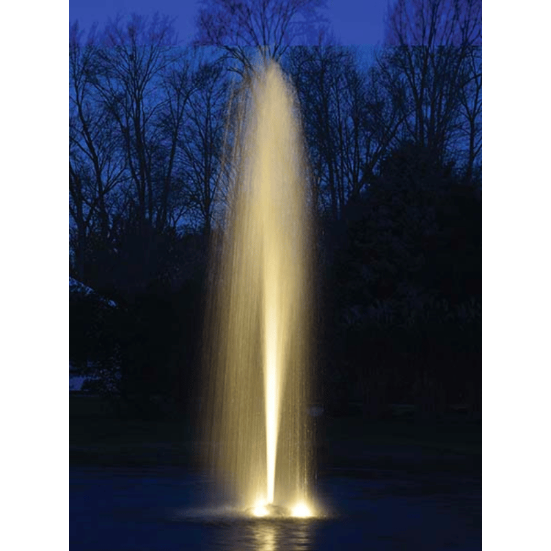 EasyPro Warm White Fountain Light Kit - On Water at Night with Vertical Spray 