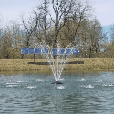 KASCO Solar J Series Fountain - On Water with Solar Panels on the Background