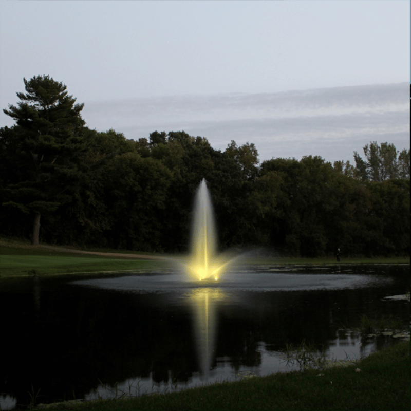 Kasco RGB LED Lighting On Water Display with Yellow Led Light