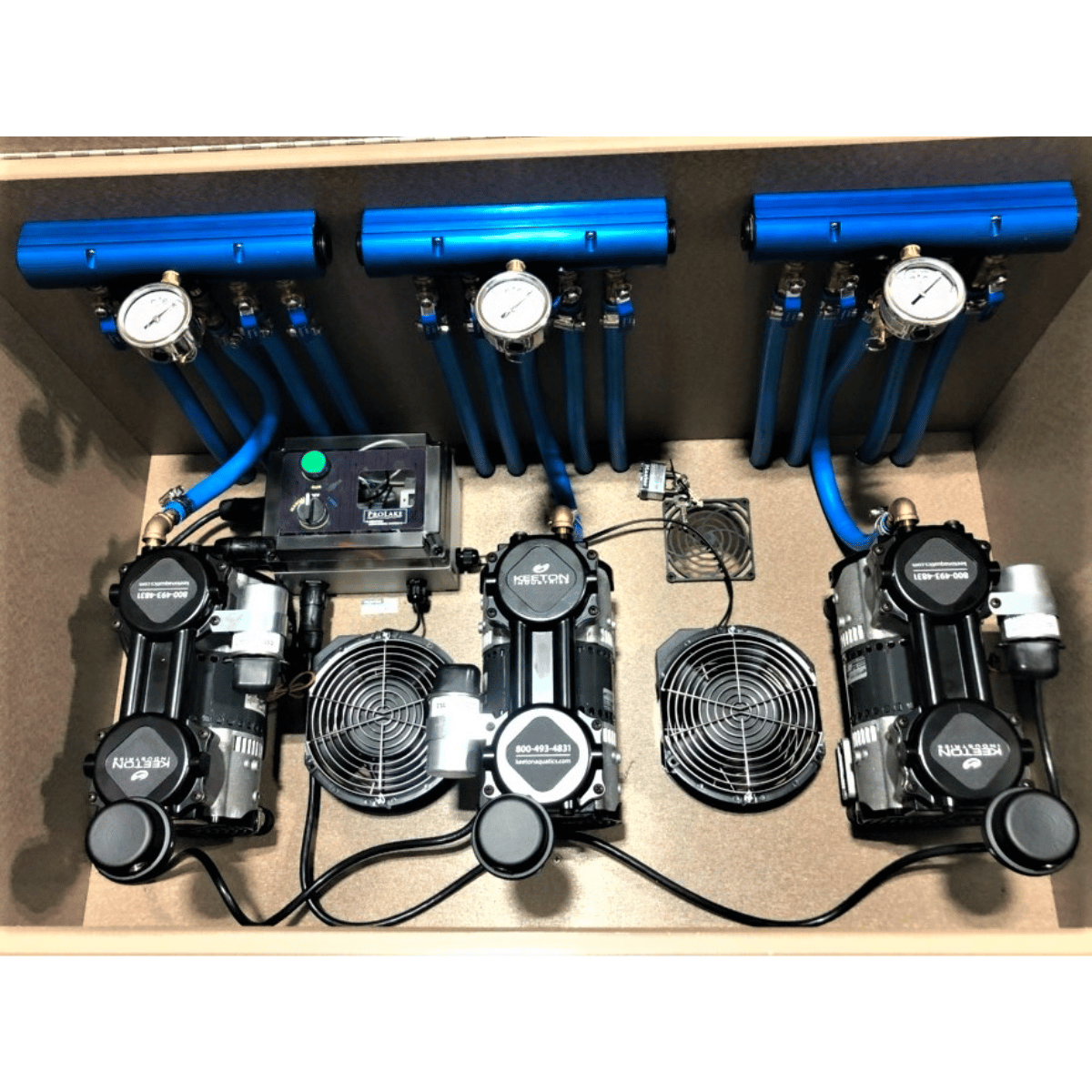 PROLAKE 3.11 Aeration System - Cabinet Internal View with the Compressor