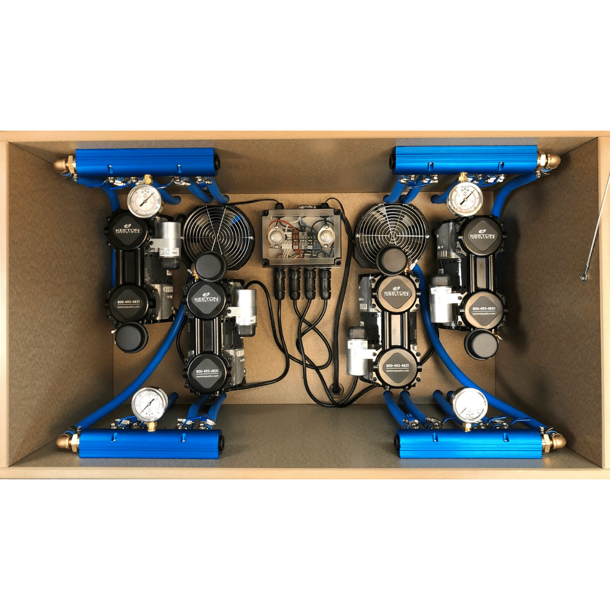 ProLake 4.16 Aeration System - Cabinet Internal View with the Compressor