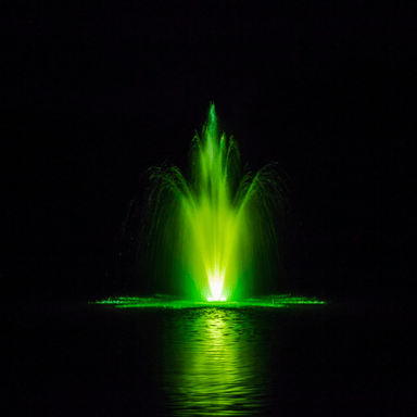 Power House Aeration Color-Changing Lights - On Water Display at Night with Green Led Light