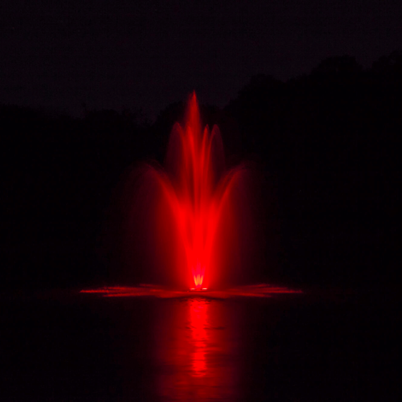 Power House Aeration Color-Changing Lights - On Water Display at Night with Red Led Light