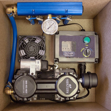 ProLake 1.2 Aeration System - Cabinet Showing the Compressor