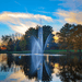 SCOTT AERATOR Atriarch Fountain - On Water Display with Blue Sky at the Bakcground