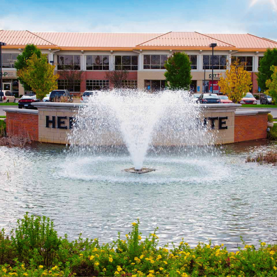 SCOTT AERATOR North Star Fountain Aerator - On Water Display with Building at the Background