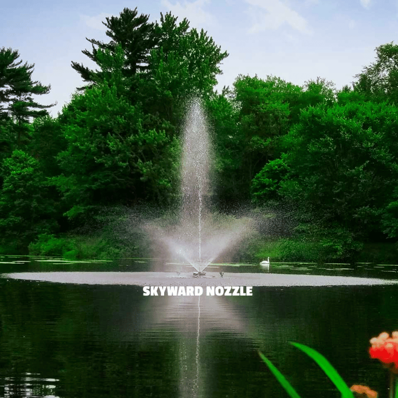 SCOTT AERATOR Triad Fountain - Skyward Nozzle Spray Pattern Display on Water