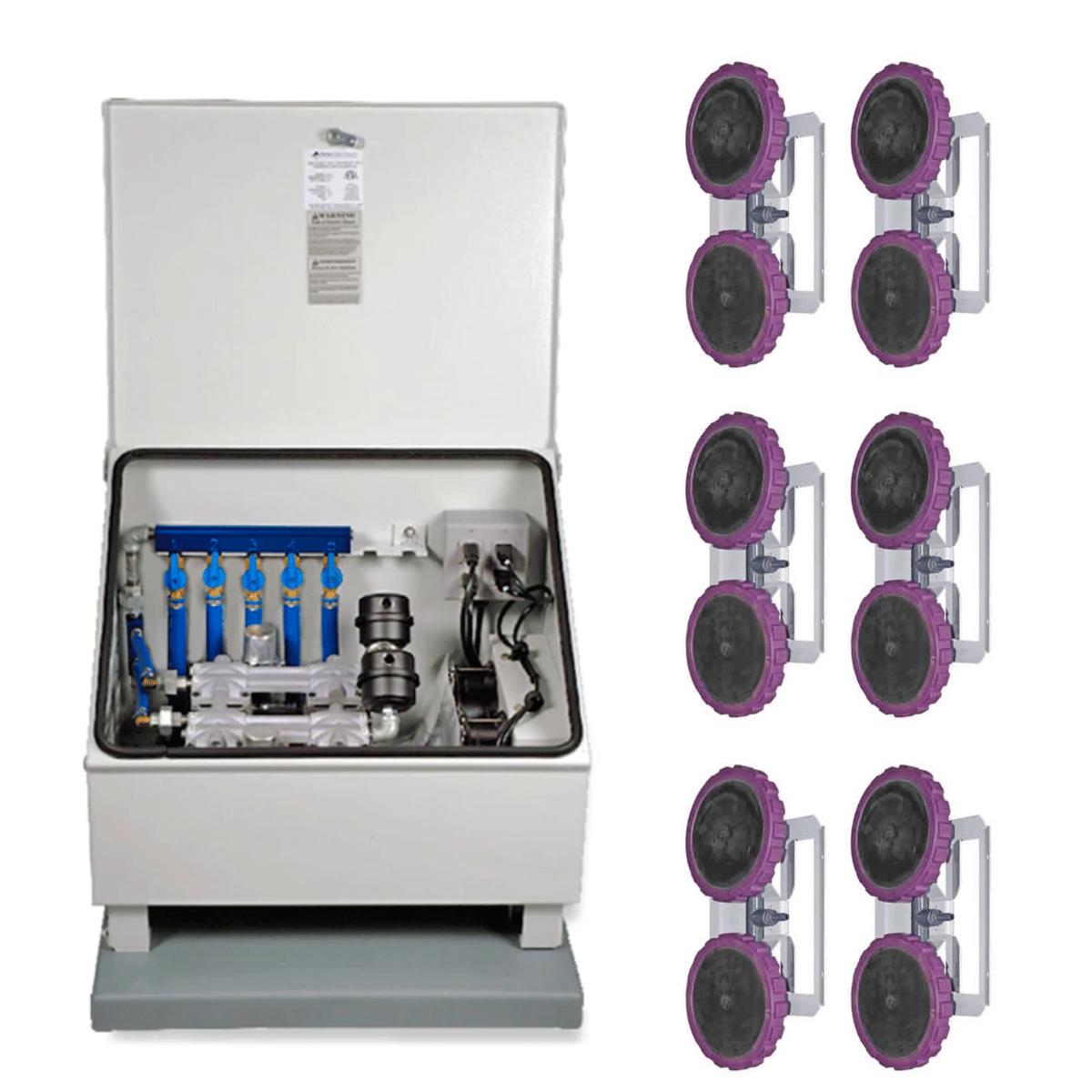 Vertex Air 6 XL2 Aeration System - Full Unit Set with Cabinet Compressor Internal View